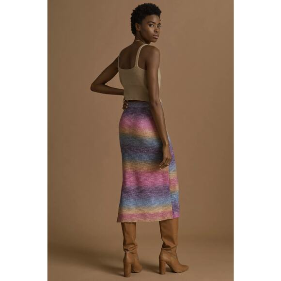 NWT Anthropologie Sunset Ombre Sweater Midi Skirt - Size 10 - Picture 2 of 8